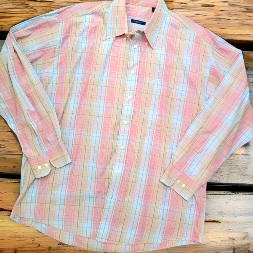 Burberry Plaid Button Down Shirt XL